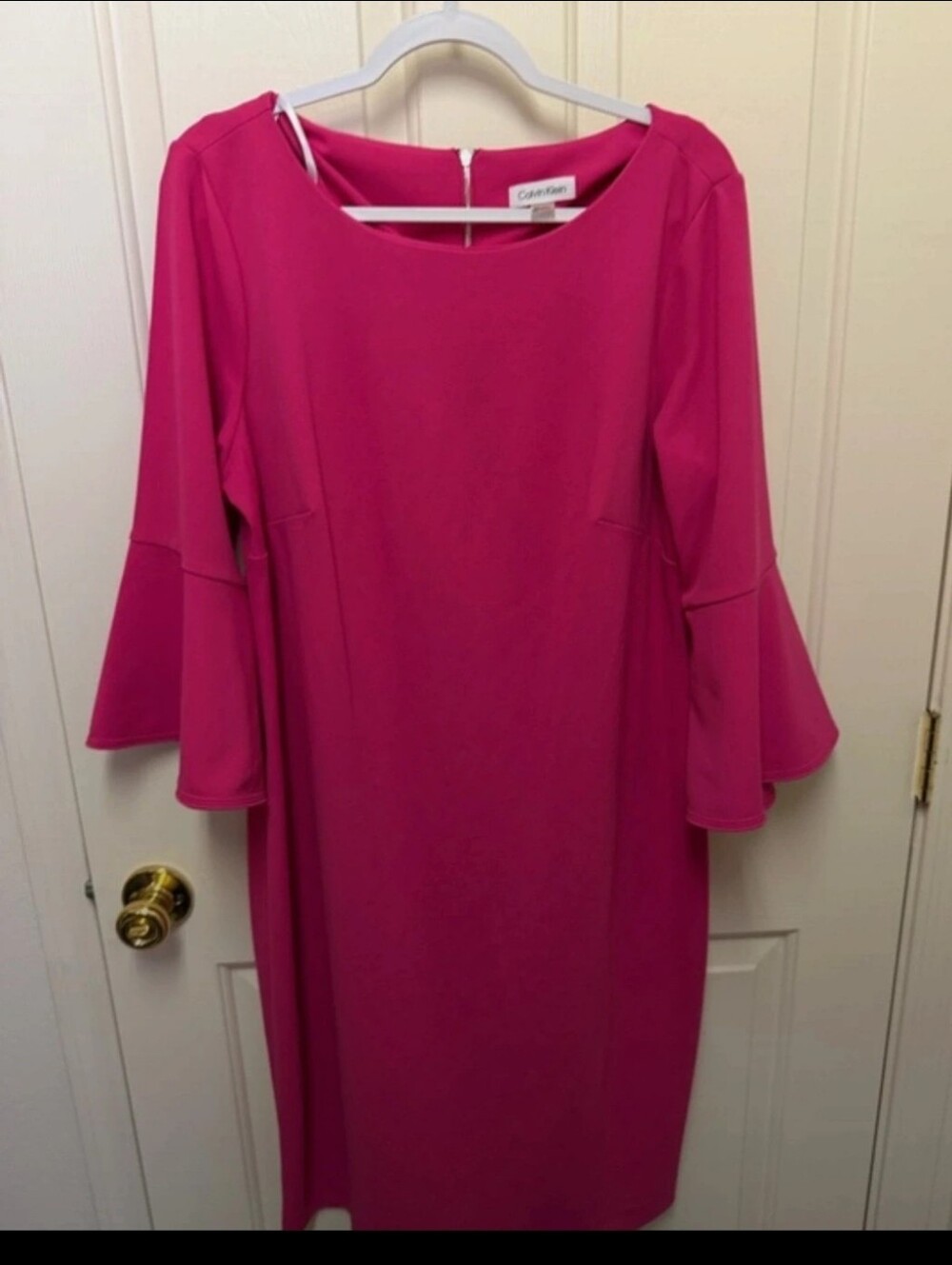 Calvin Klein Dark Pink 🩷 Bell-Sleeve Shift Dress 16W